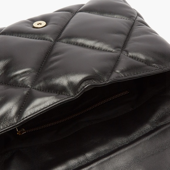 STAND STUDIO Brynnie medium quilted leather shoulder bag in black. - Picture 3 of 10